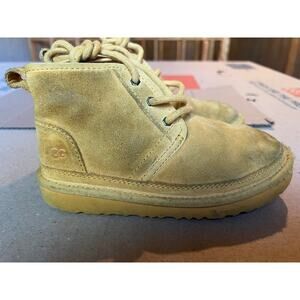UGG NEUMEL II SUEDE Gold SHEEPSKIN CHUKKA KIDS BOOTS 13